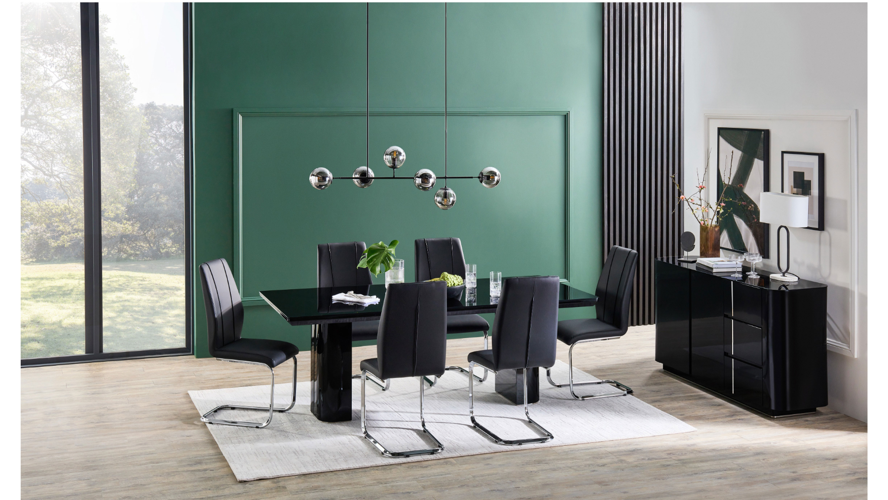 Bolero 7-Piece Black Dining Table Set