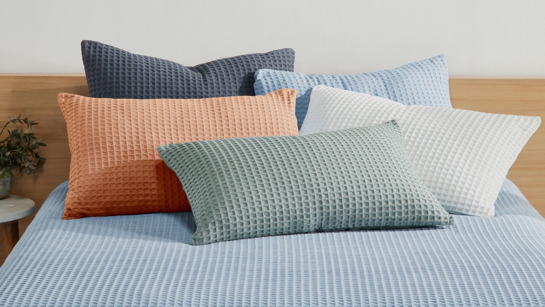 Chunky Waffle Terracotta Quilt Cover Set King Harvey Norman