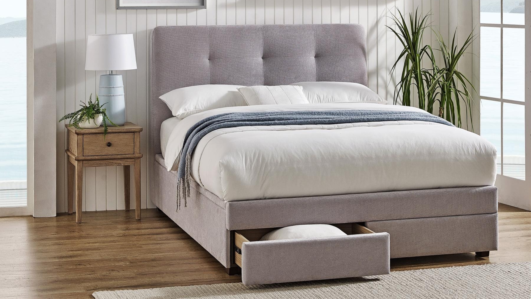 Georgia 2-Drawer Gaslift Bed - Double | Harvey Norman