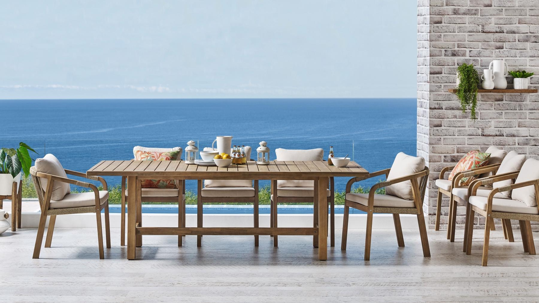 Ravona Outdoor 9-Piece Rectangular Dining Setting