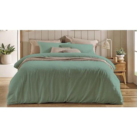L'Avenue Organic Cotton Sage Quilt Cover Set