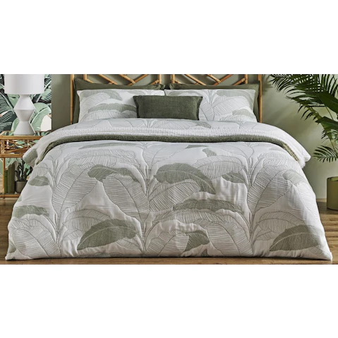 L'Avenue Palmira Moss Quilt Cover Set - Queen