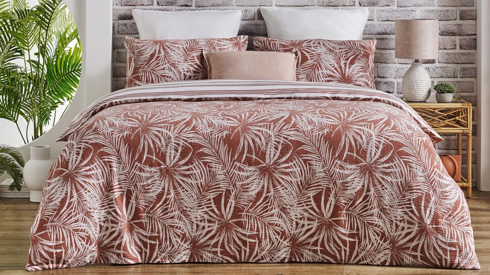 L'Avenue Foresta Clay Cotton Quilt Cover Set - Super King