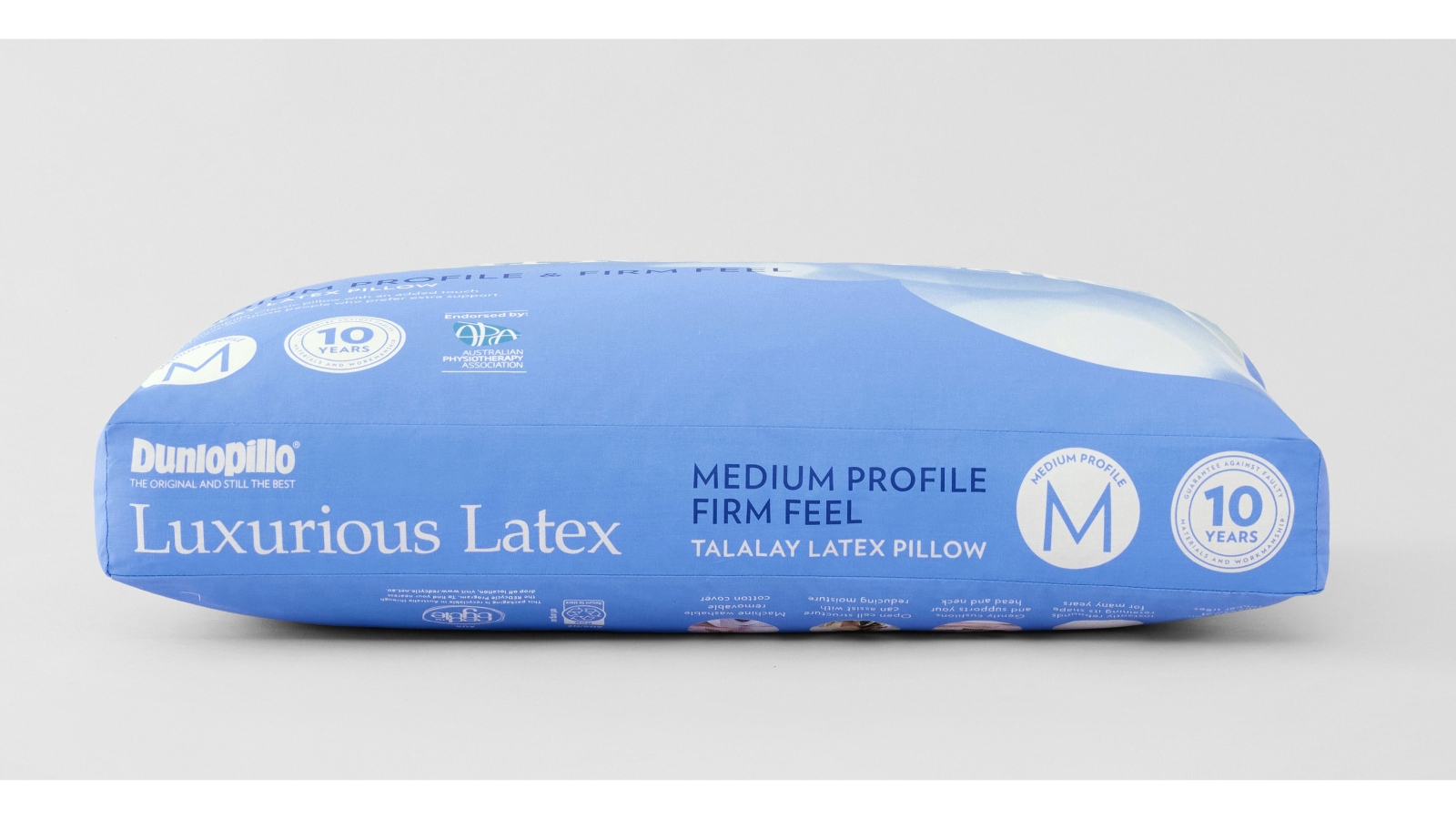 Dunlopillo Luxurious Latex Medium Profile Firm Feel Pillow Harvey Norman