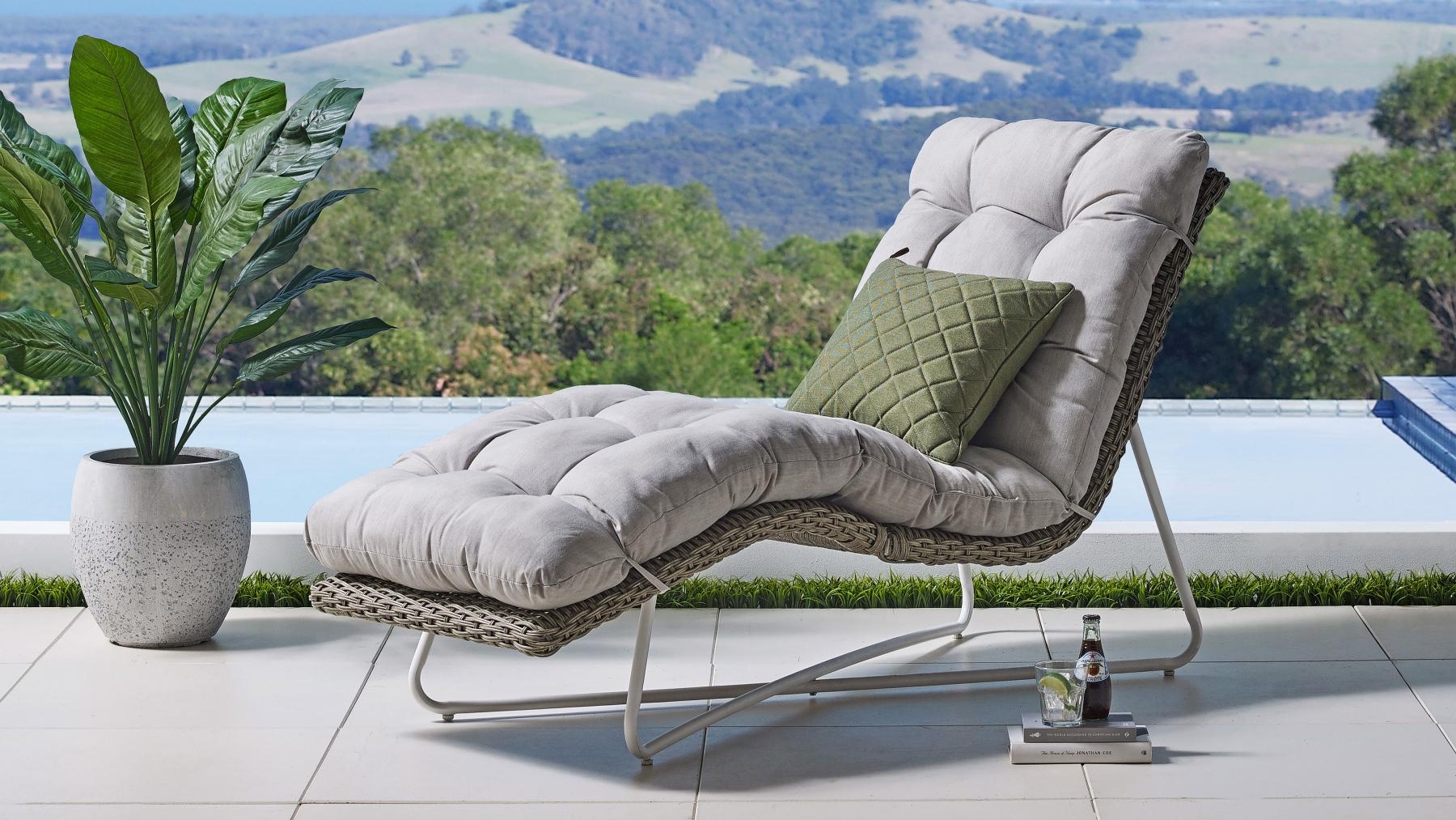 Dario Outdoor Sunlounge White Harvey Norman