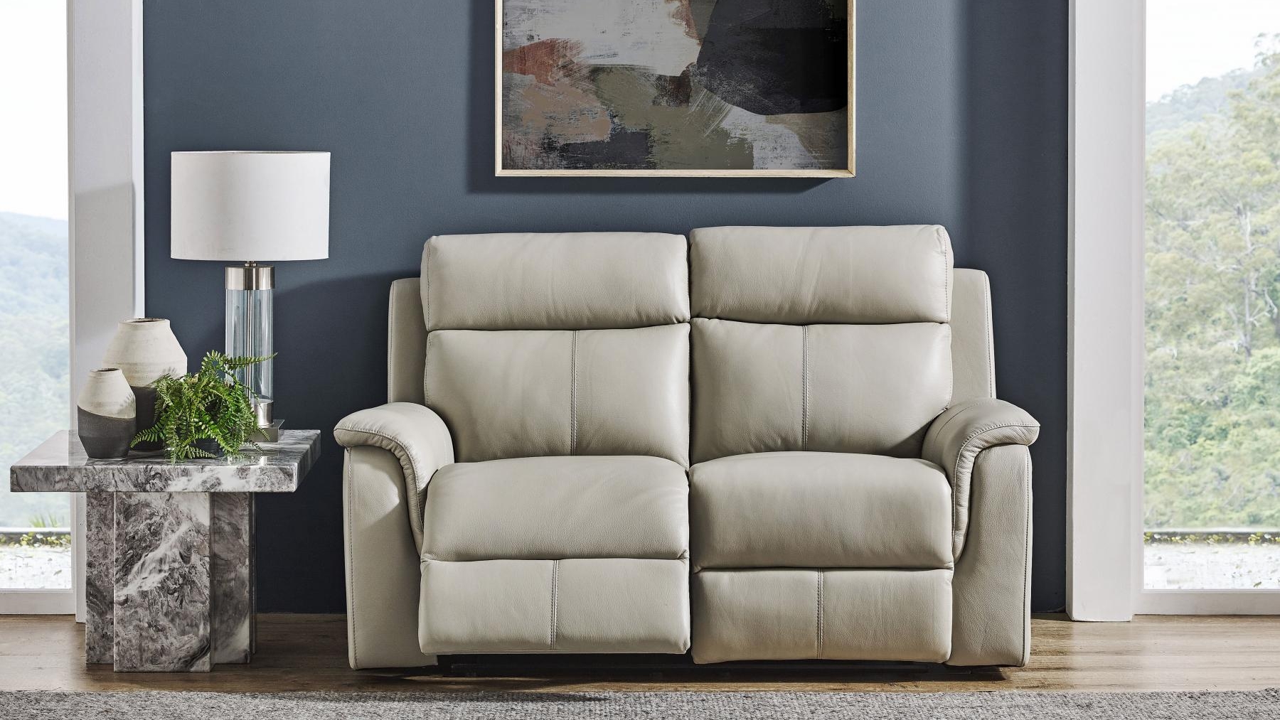 Ascot 2-Seater Leather Recliner Sofa