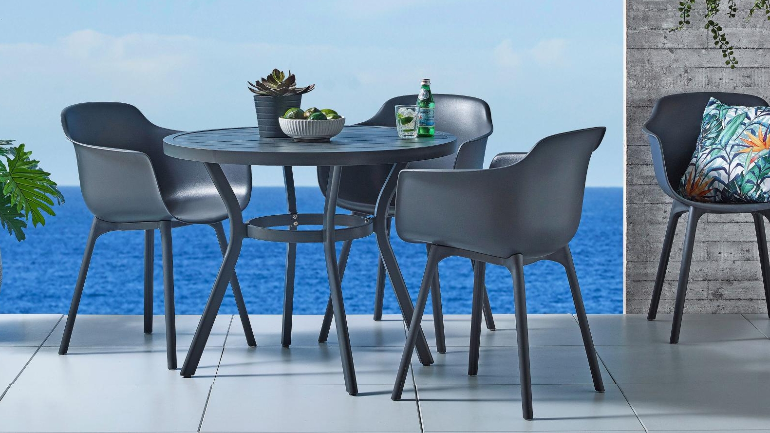 Leo Outdoor Dining Chair - Charcoal