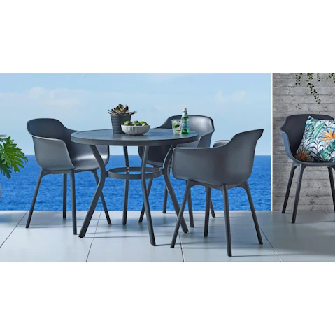 Leo Outdoor Dining Chair - Charcoal