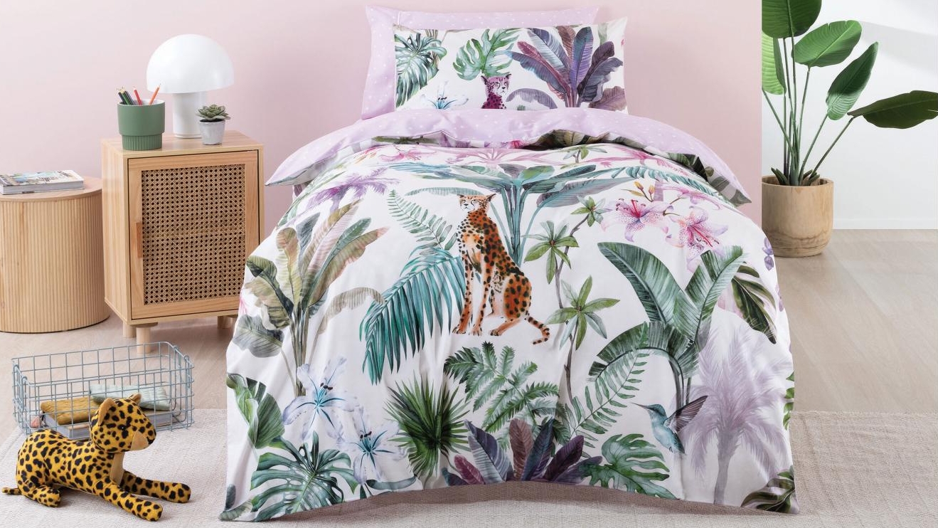 Squiggles Safari Jungle Quilt Cover Set - Queen