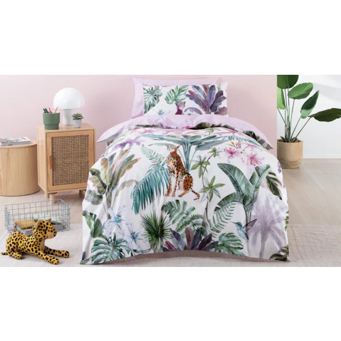 Squiggles Safari Jungle Quilt Cover Set - Queen