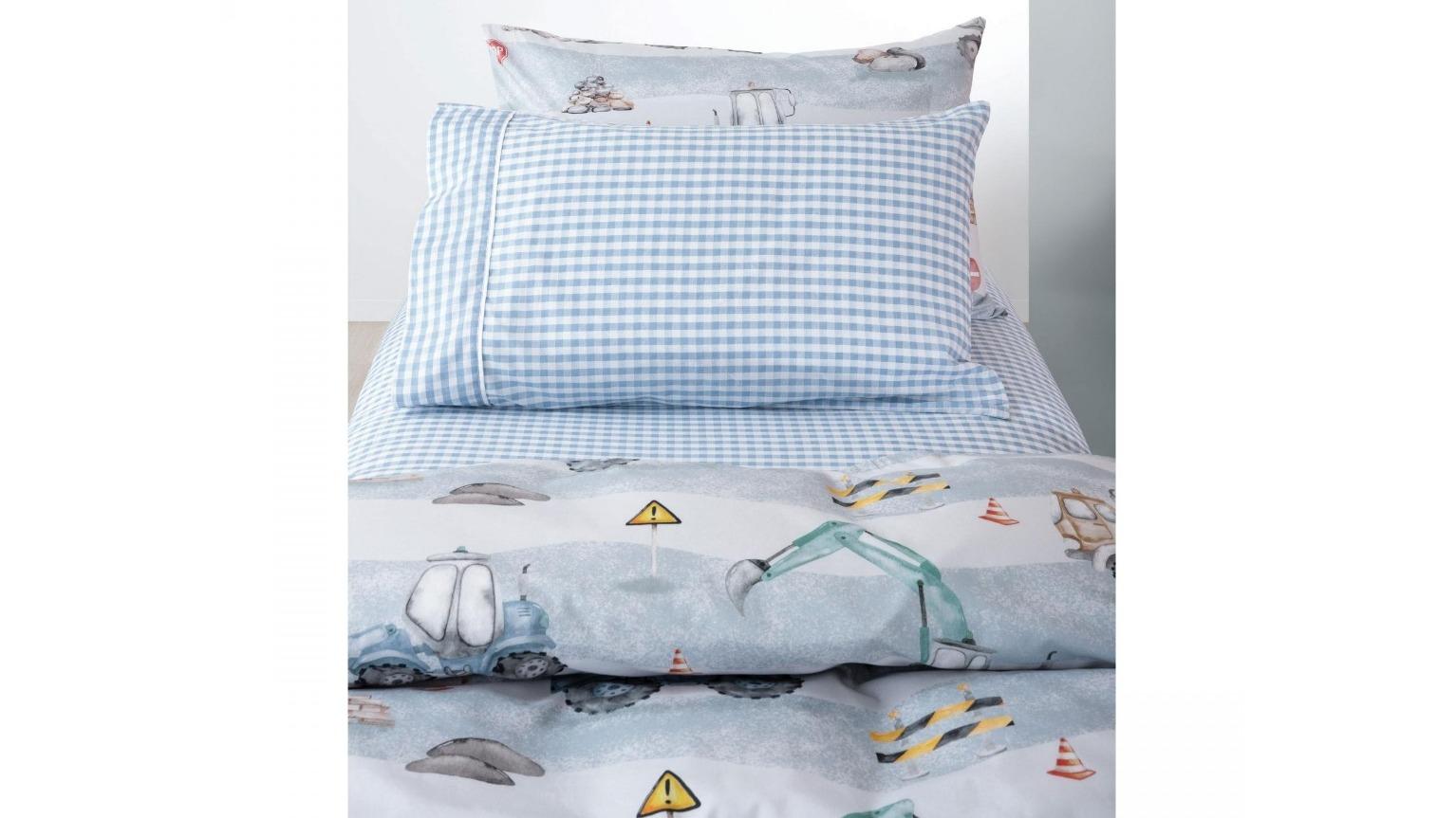 Squiggles Gingham Blue Combo Sheet Set