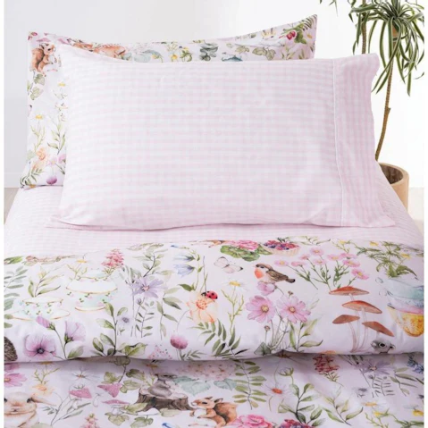Squiggles Gingham Pink Combo Sheet Set