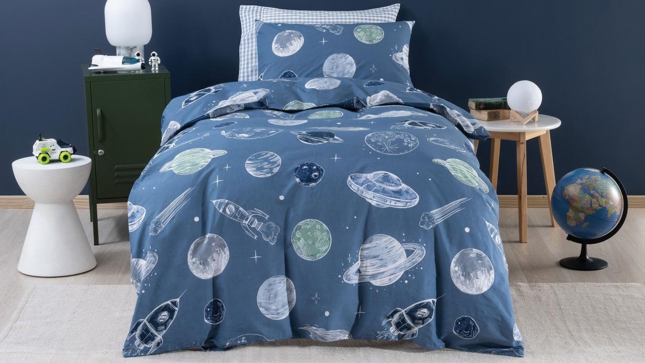 Squiggles Astronomy Quilt Cover Set - Single