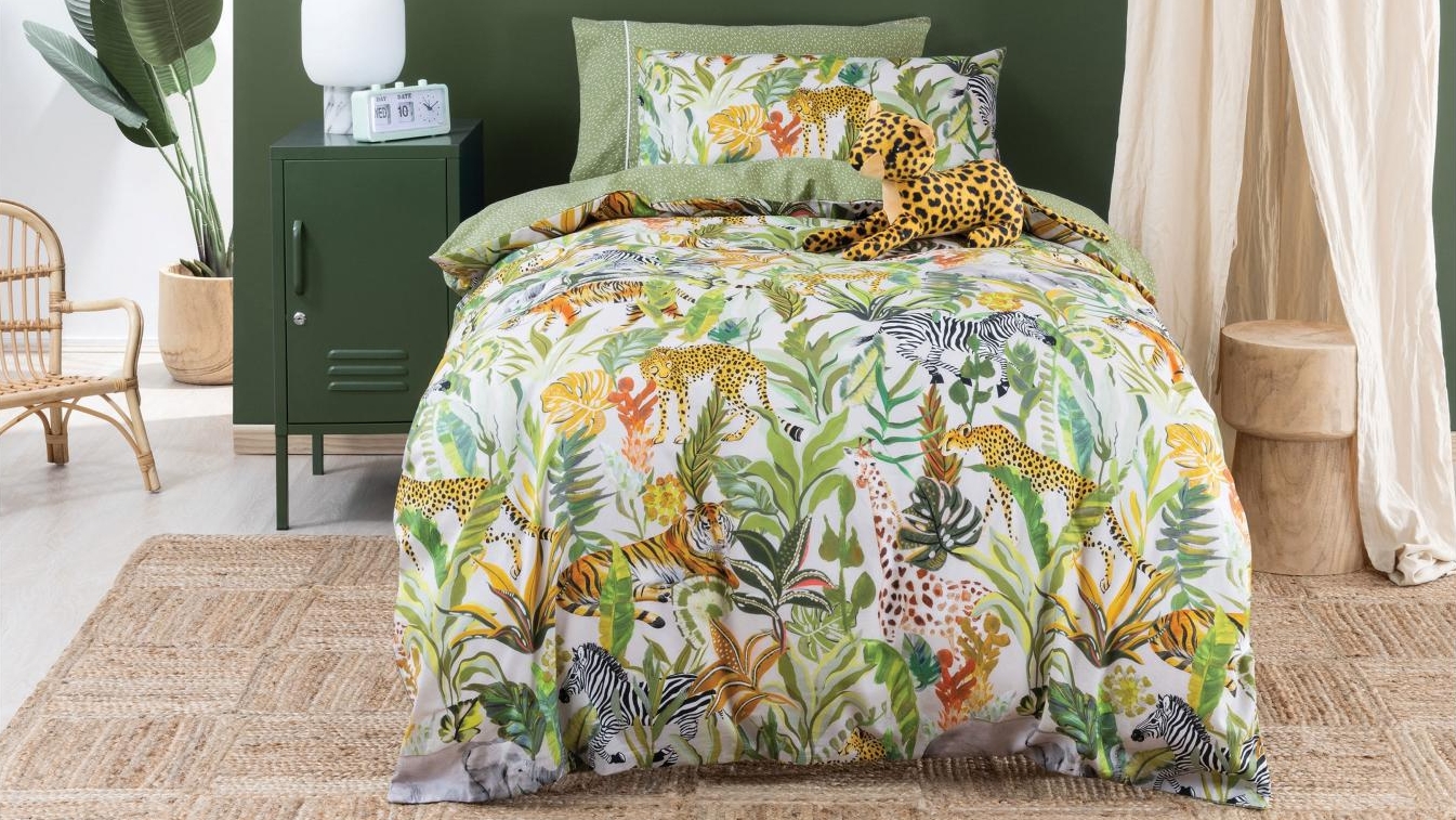 Squiggles Jungle Explorer Quilt Cover Set - Single