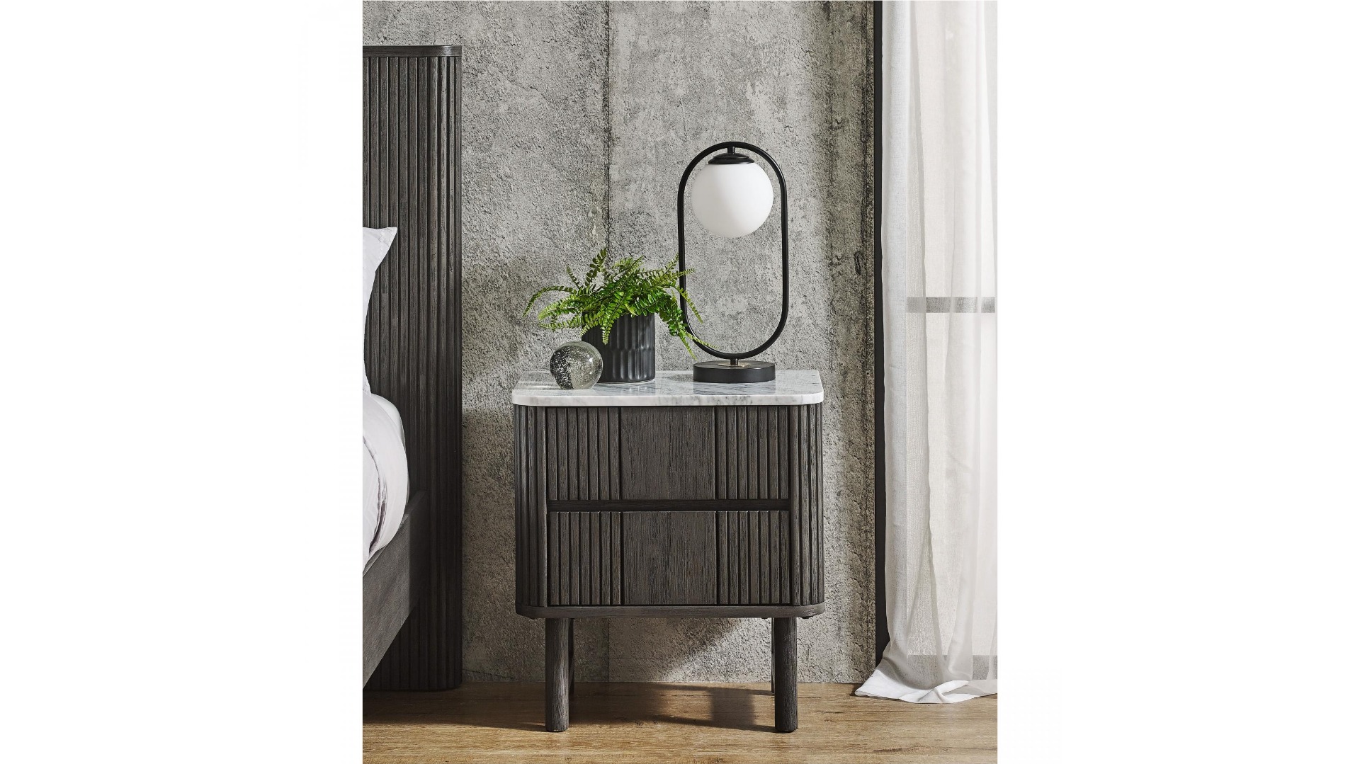 Edessa 2Drawer Bedside Table Harvey Norman