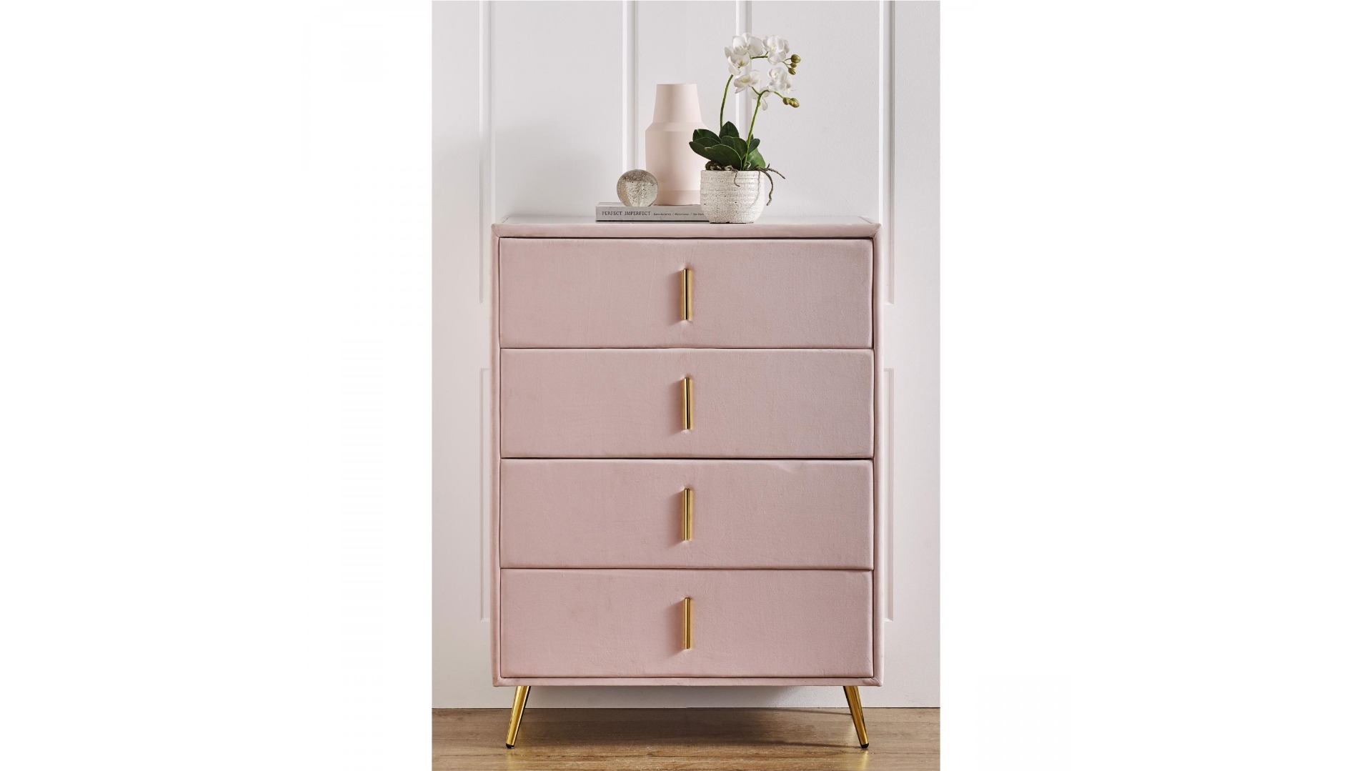 Zoe 4-Drawer Tallboy - Blush