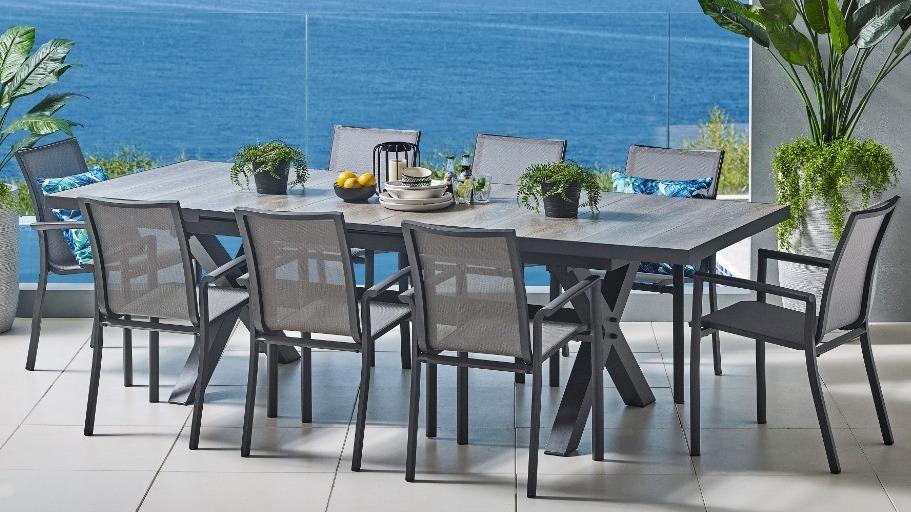 Lucca 9Piece Outdoor Extension Dining Setting Harvey Norman