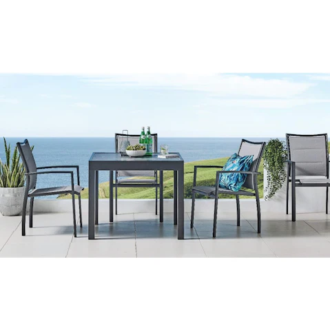Metro 5-Piece Outdoor Extension Dining Setting - Charcoal