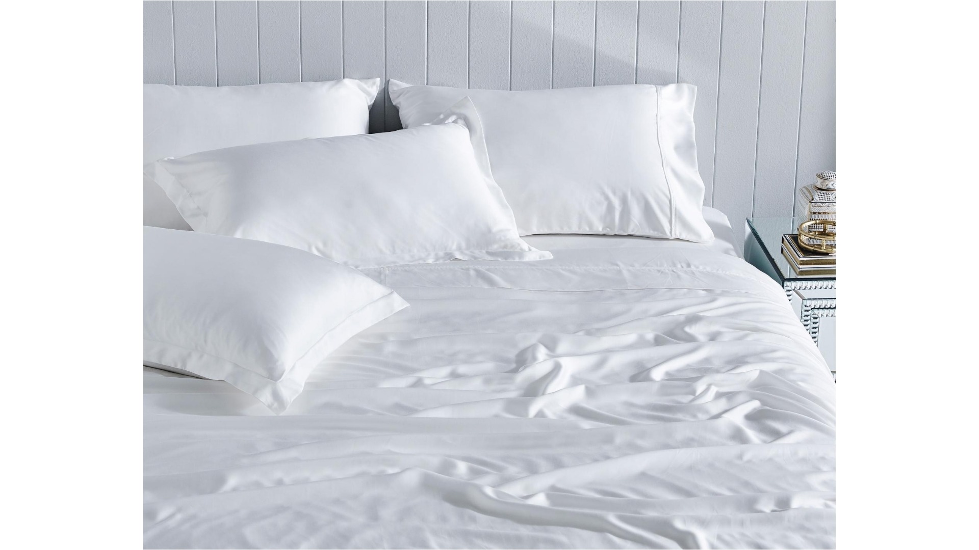 L'Avenue Luxury Tencel White Queen Fitted Sheet