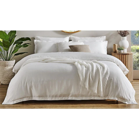 L'Avenue Luxury Chateau Tencel White Quilt Cover Set