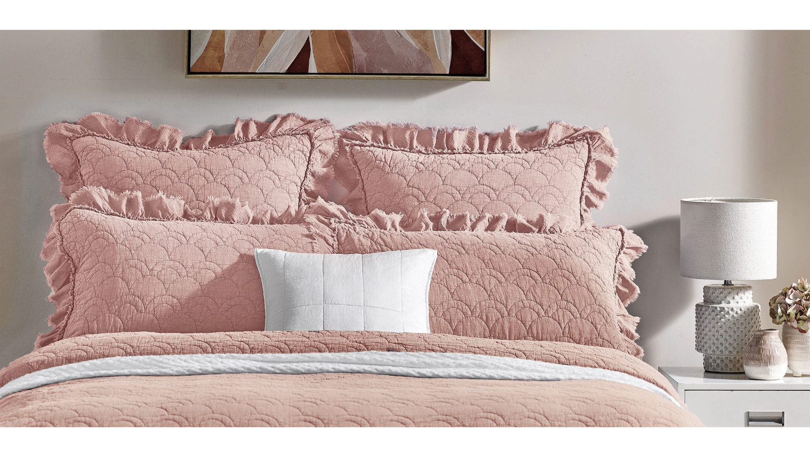 L'Avenue Bronte Quilted Dusty Pink Quilt Cover Set Harvey Norman