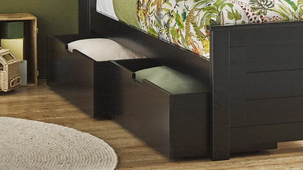 Nero Black Underbed Drawers - King Single