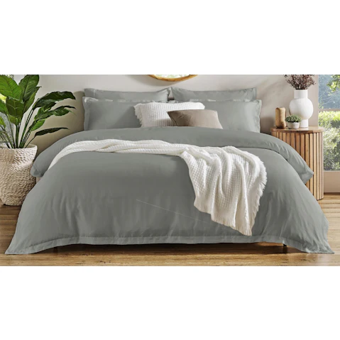L'Avenue Luxury Chateau Tencel Charcoal Quilt Cover Set
