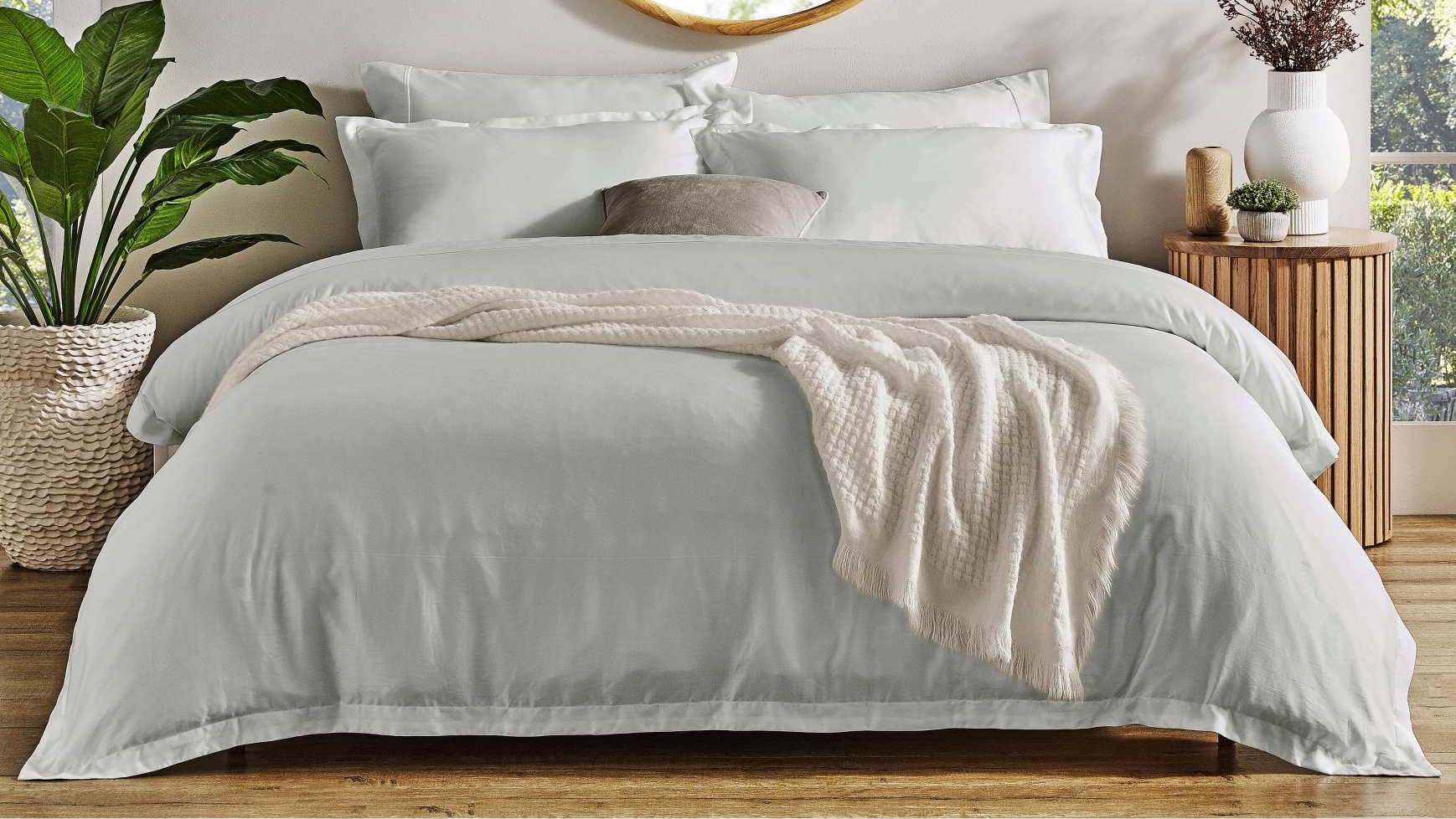 L'Avenue Luxury Chateau Tencel Dove Quilt Cover Set - Super King