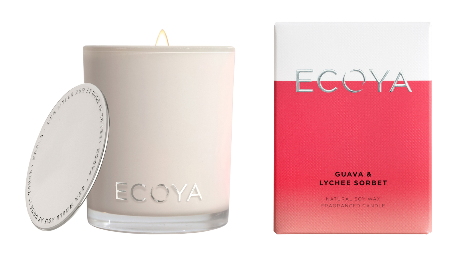 Ecoya Guava and Lychee Sorbet Madison 400g Candle Harvey Norman
