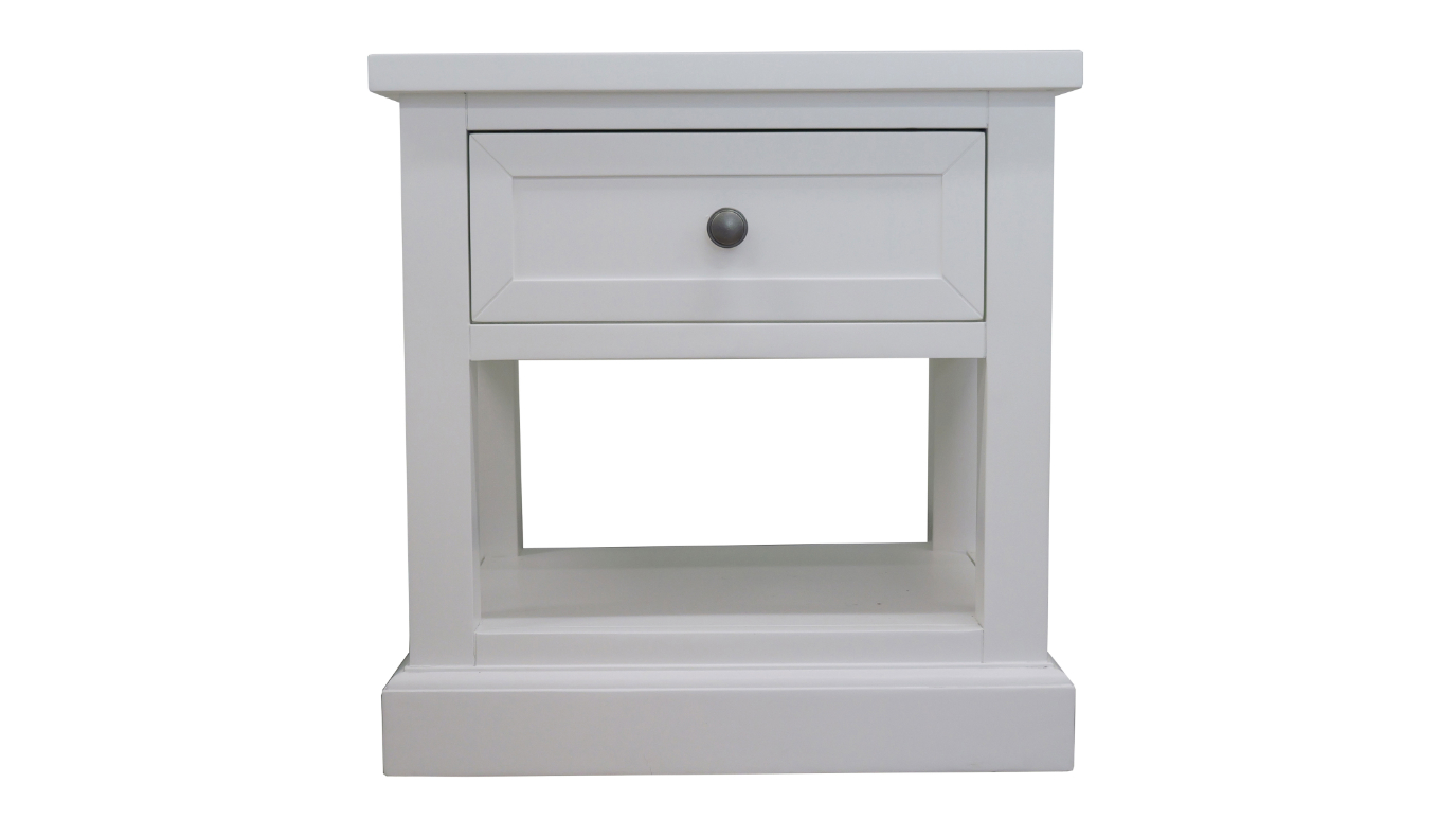 Spencer 1Drawer White Bedside Table Harvey Norman