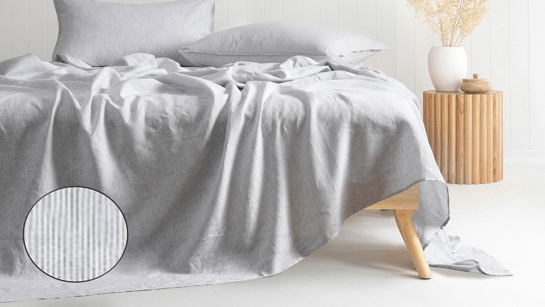 L'Avenue Linen Pedro Stripe Sheet Set - Queen