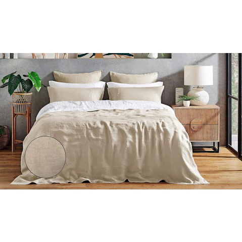 L'Avenue Linen Stone Marle Quilt Cover Set