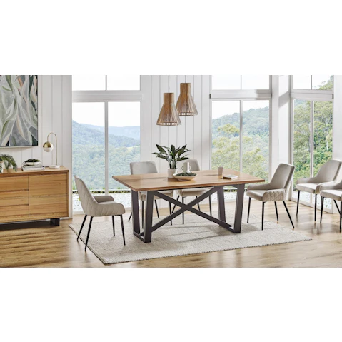 Basel 7-Piece Dining Table Set - Cream