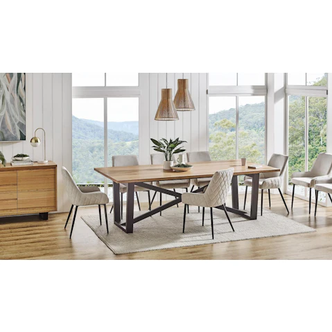 Basel 9-Piece Dining Table Set - Cream