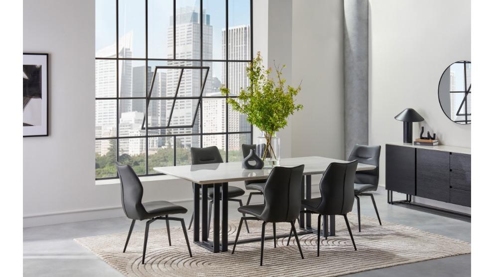 Aurora 7-Piece Dining Table Set - Graphite