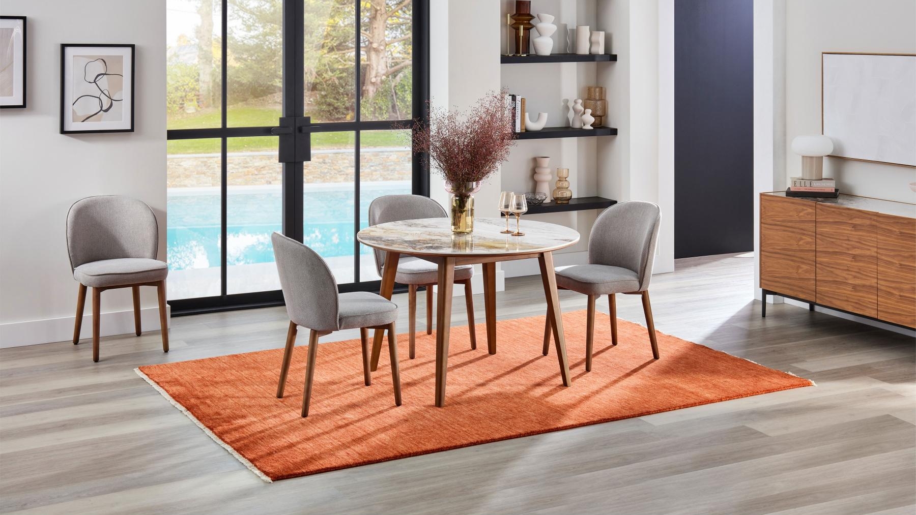 Elora 5Piece Dining Setting with Fabric Chairs Harvey Norman