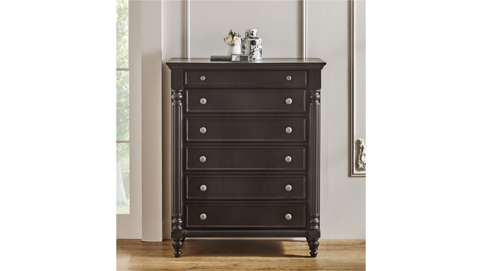 Gables 6-Drawer Tallboy - Black