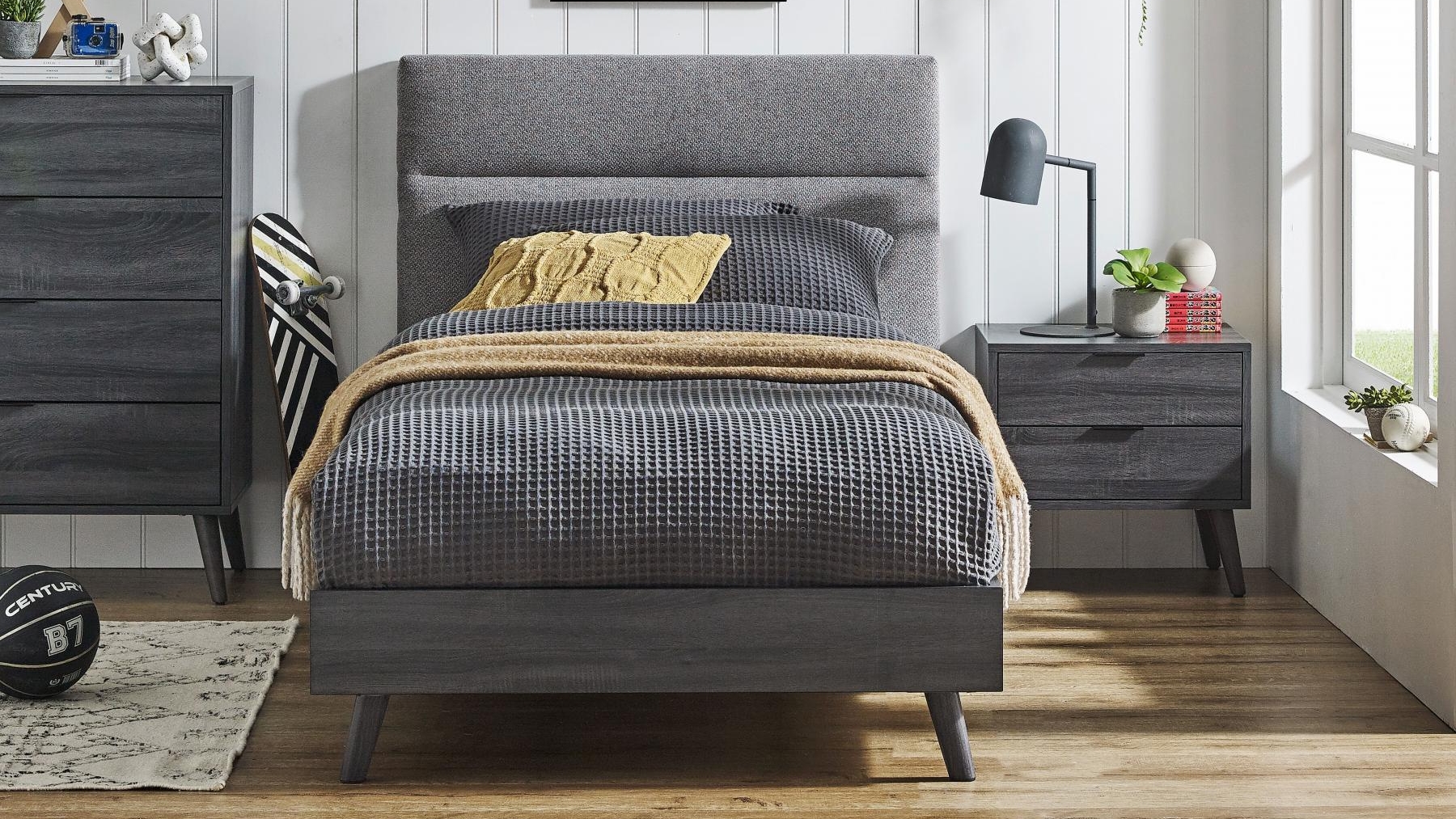 Lennox Charcoal Bed King Single Harvey Norman