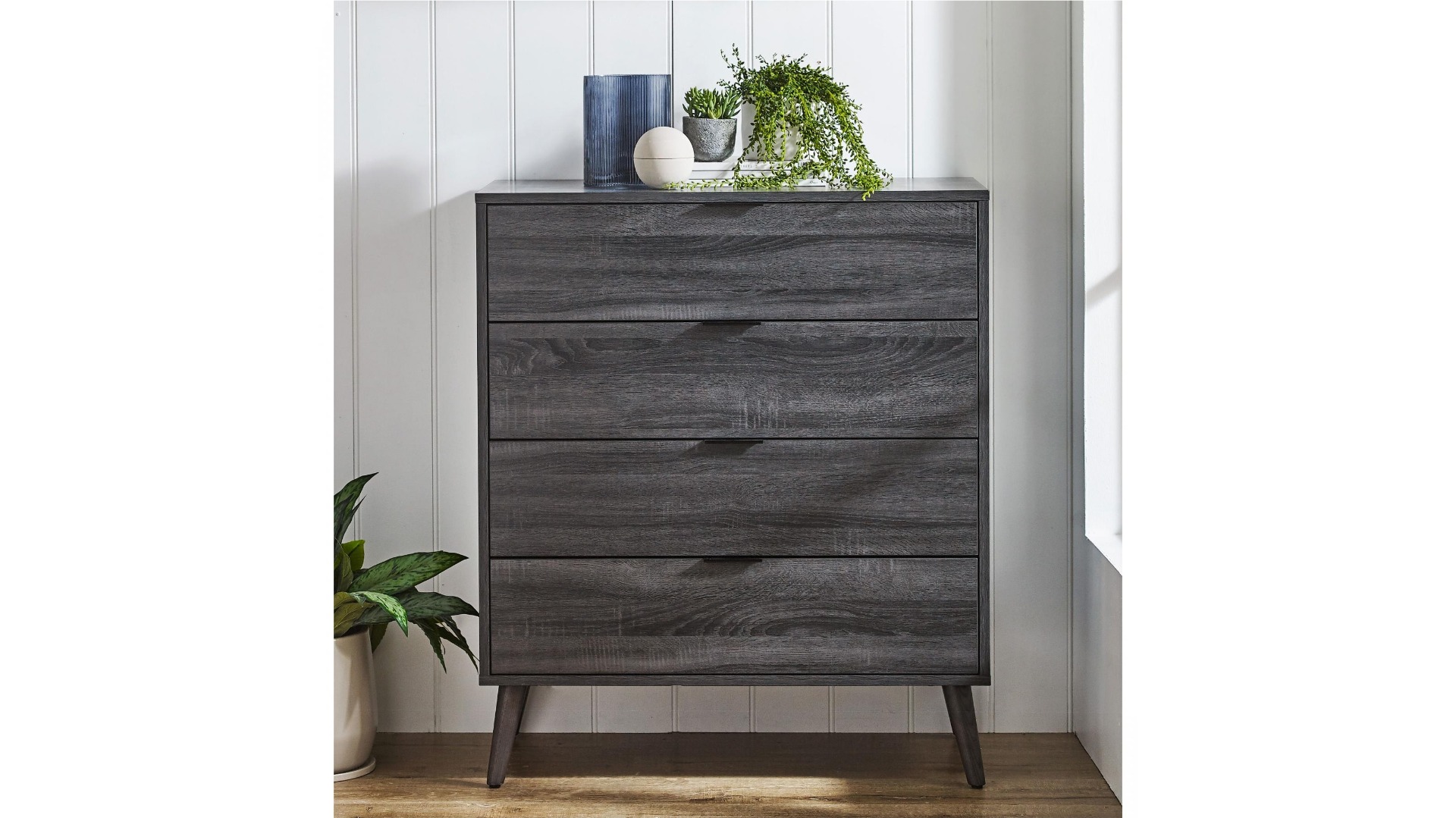 Lennox 4-Drawer Charcoal Tallboy