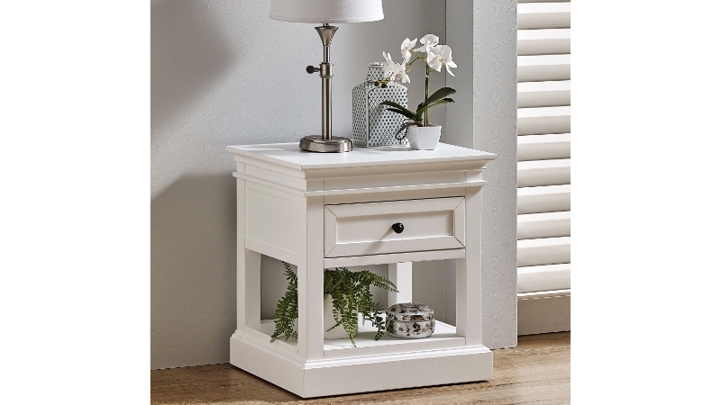 Spencer 1Drawer White Bedside Table Harvey Norman