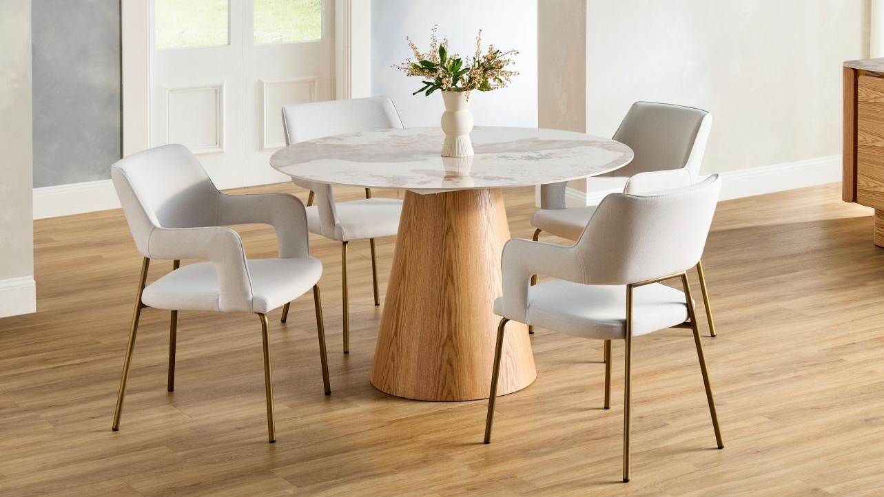 Harvey norman round glass dining table online