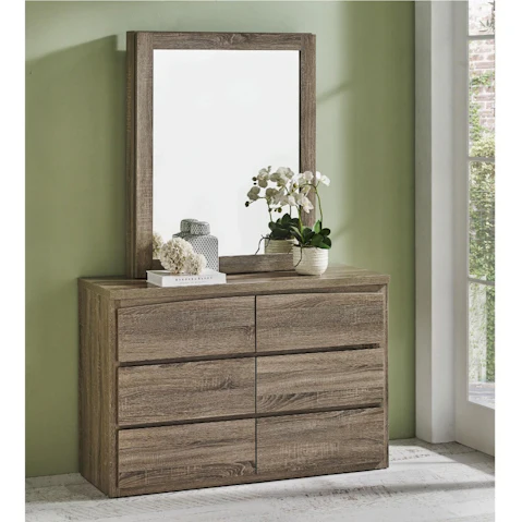 Nest 6-Drawer Dresser with Mirror