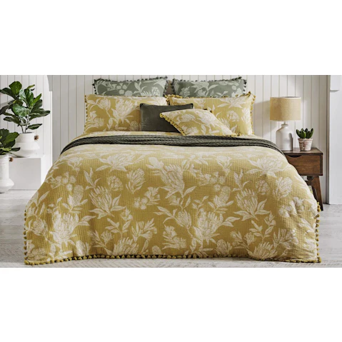 L'Avenue Petula Mustard Quilt Cover Set