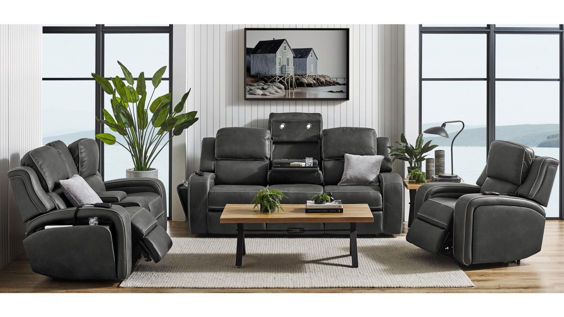 Burlington Fabric Powered Recliner Sofa