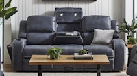 Burlington 3-Seater Fabric Powered Recliner Sofa - Steel Blue