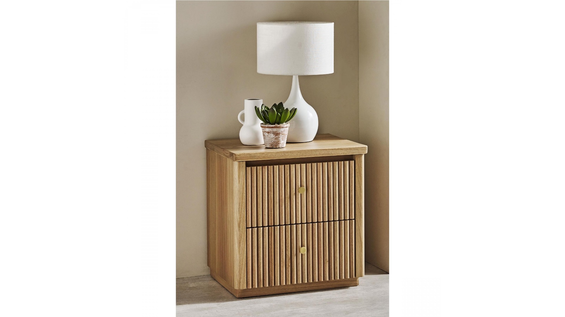 Como 2-Drawer Bedside Table Without Stonetop