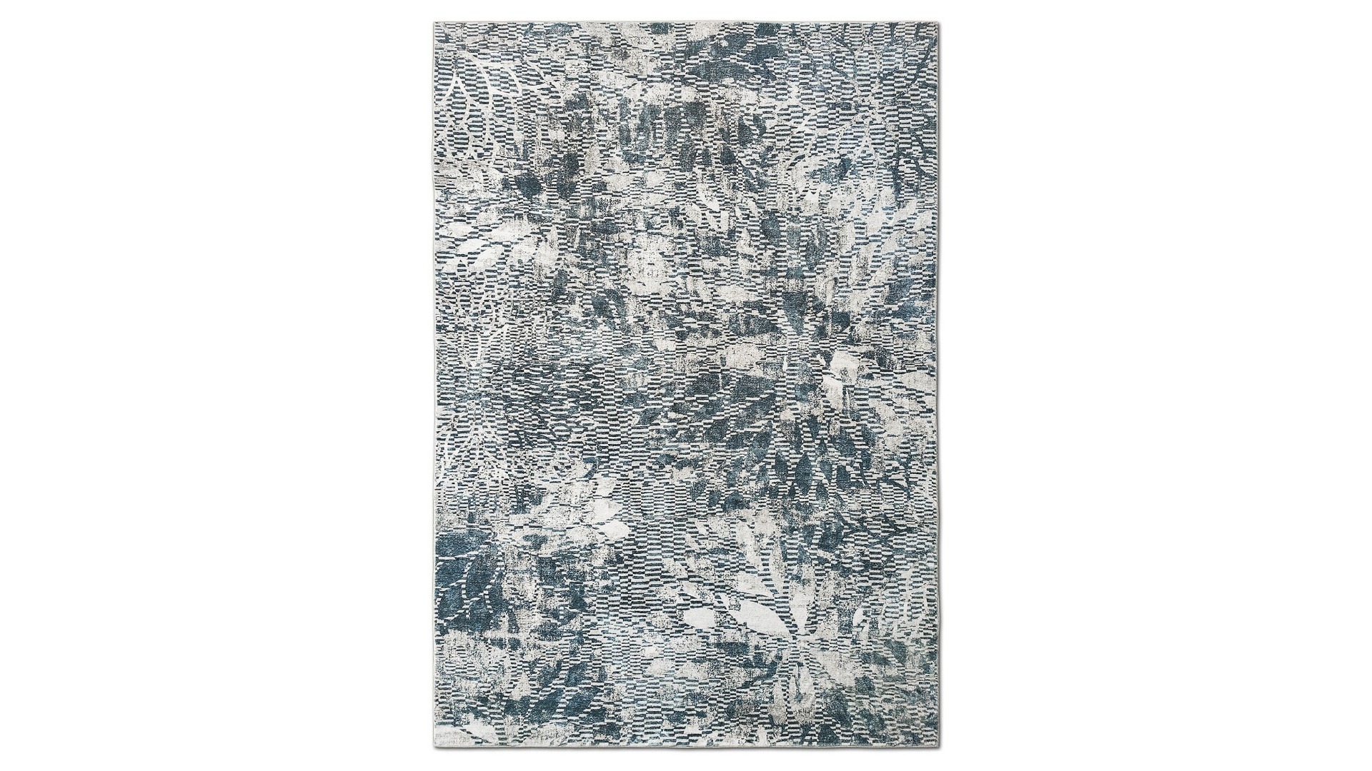Scala Floral Motif Blue Rug - Small