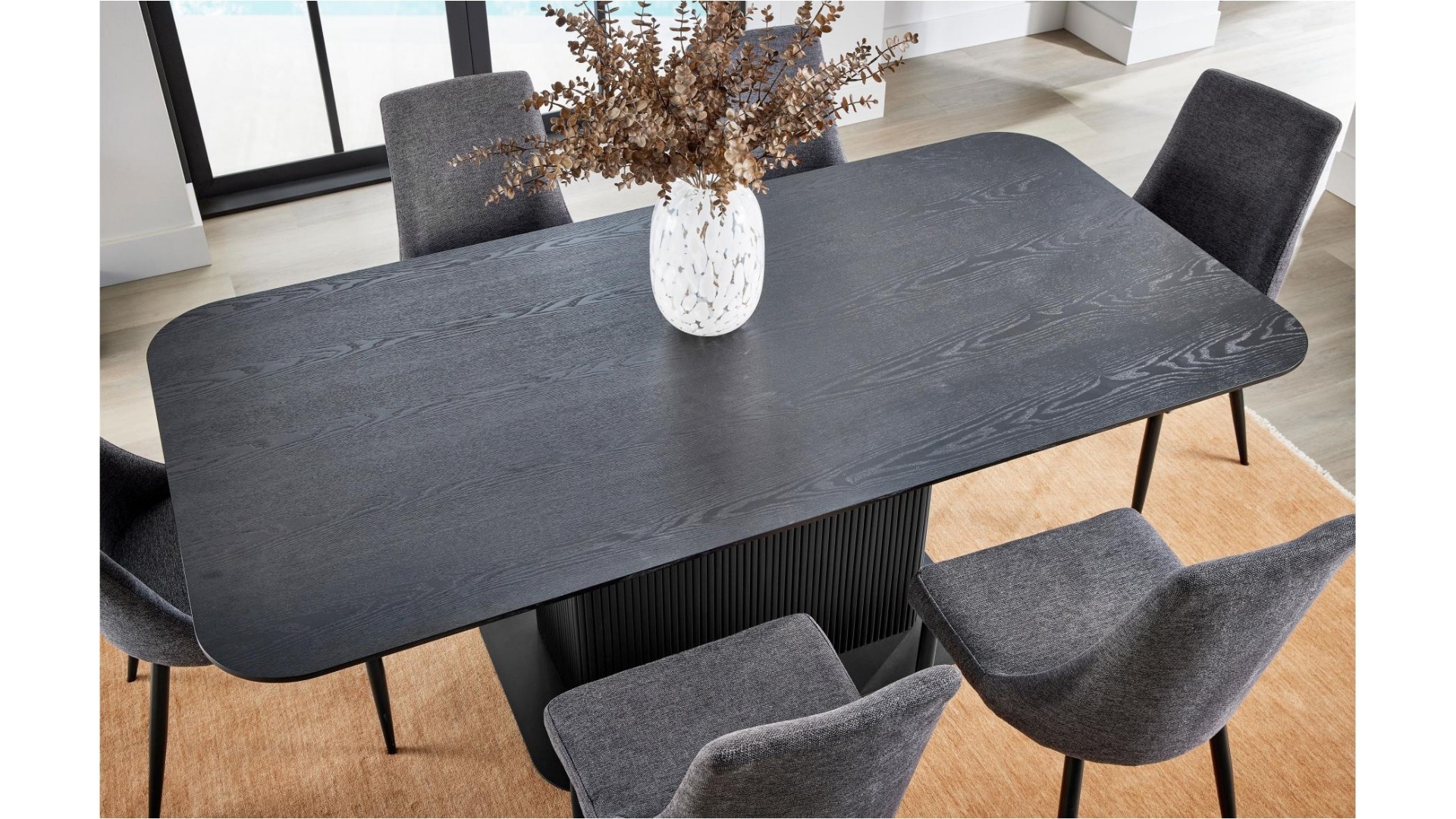 Zuri Rectangular Dining Table - Black | Harvey Norman