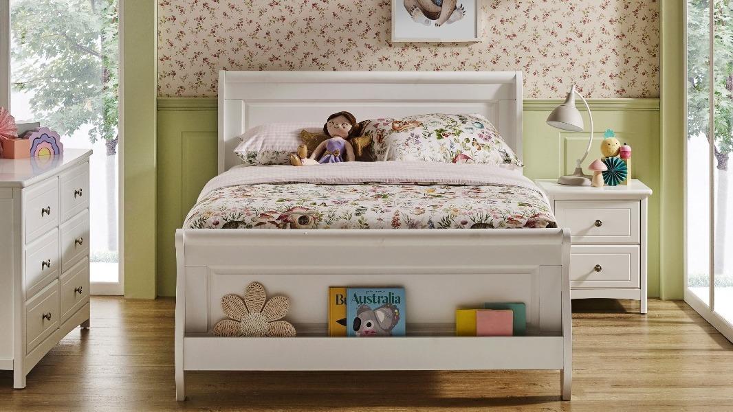 Hayley Sleigh Bed Double Harvey Norman