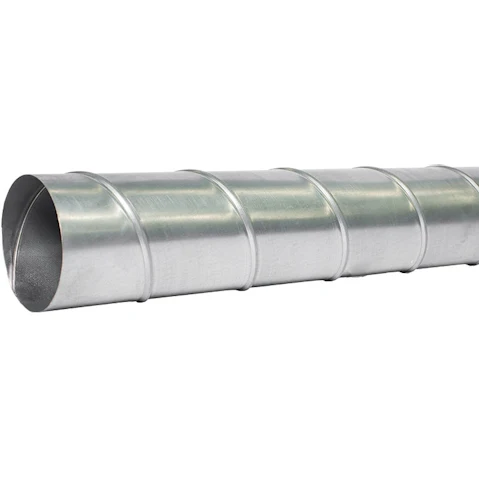Sirius 1.2m Galvanised Steel Solid Duct Pipe - 20cm